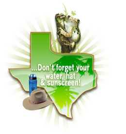 Don't froget your water, hat and sunscreen graphic